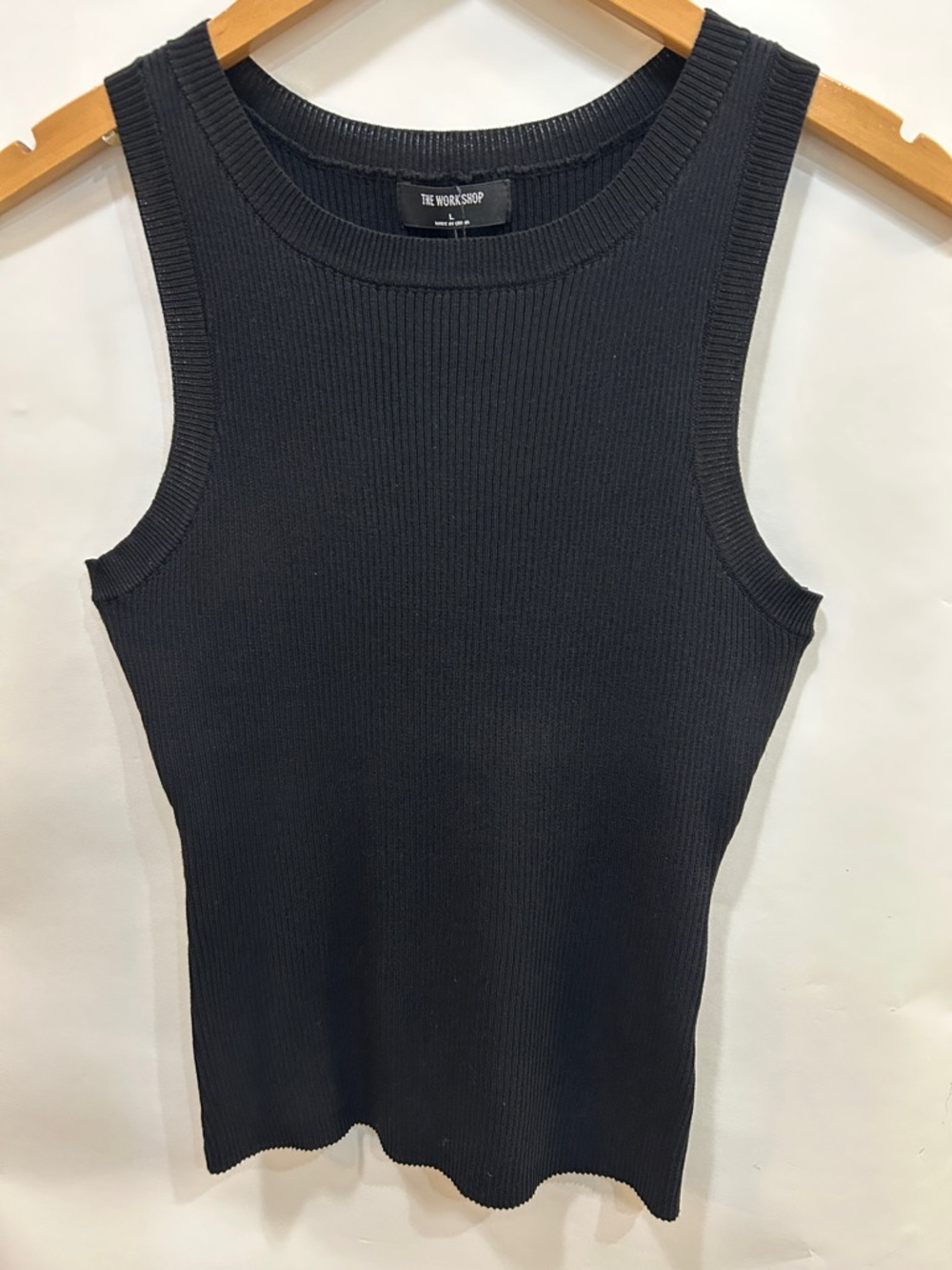 Workshop Republic Clothing Black Ribbed Sleeveless Tank